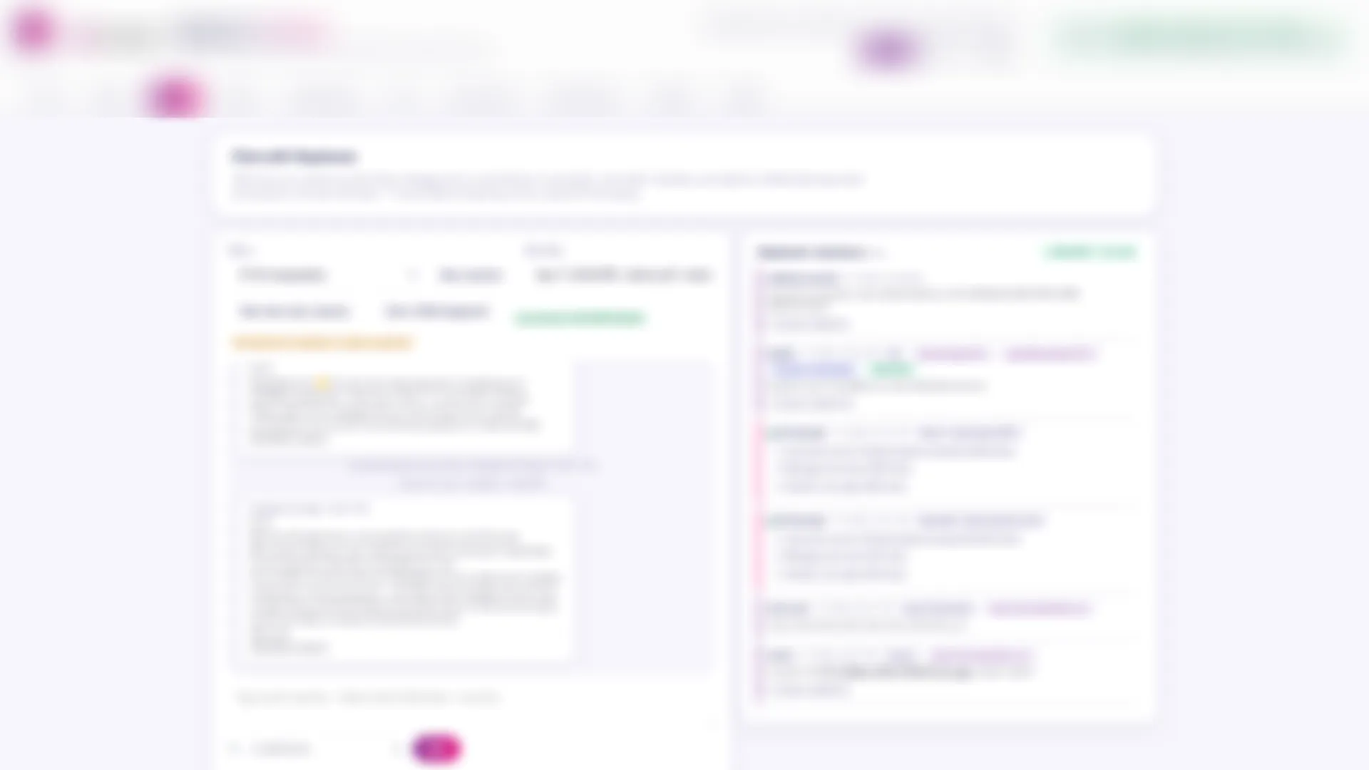 Test bench chat for the lender's AI support agent, blurred